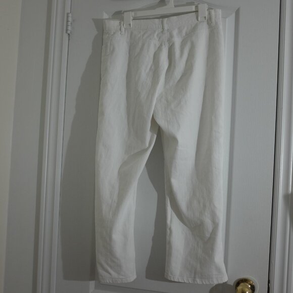 Billblass vintage White Ramie Blend Straight Leg Pants Size 10 - Picture 2 of 9